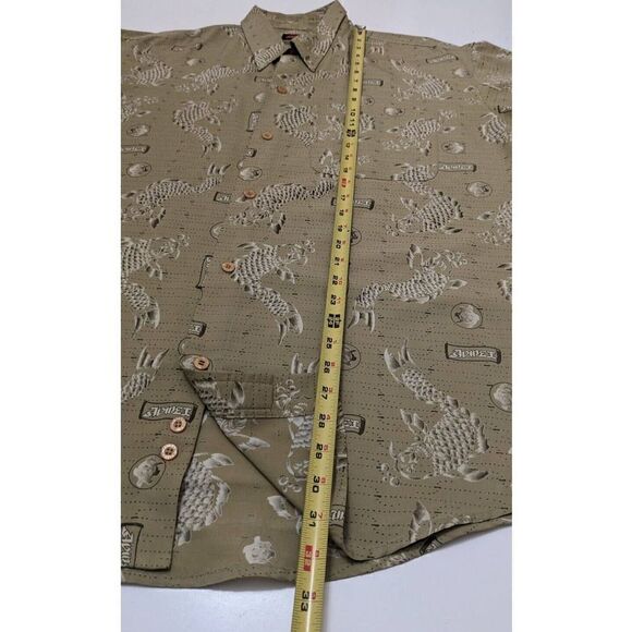 Avirex Long Sleeve Lobster‎ All Over Print Button Up Shirt XL Green - Picture 7 of 7